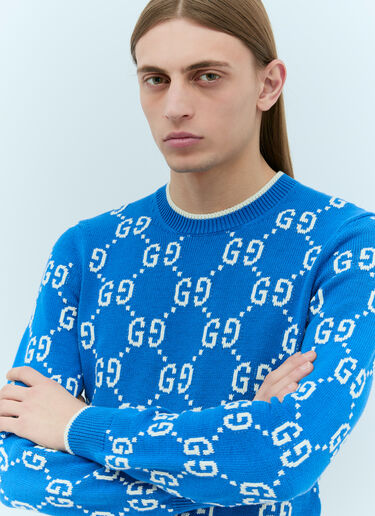Gucci GG 인타르시아 스웨터 블루 guc0155019