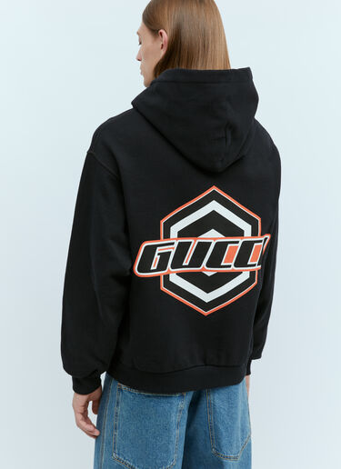 Logo Applique Hooded Sweatshirt Gucci Logo Applique Hooded Sweatshirt Black guc0155051