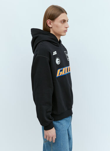 Logo Applique Hooded Sweatshirt Gucci Logo Applique Hooded Sweatshirt Black guc0155051