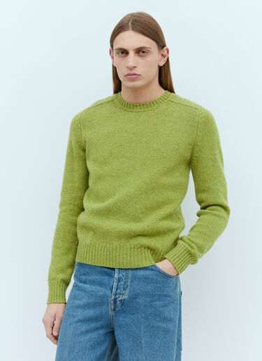 Logo Embroidery Wool Sweater Gucci Logo Embroidery Wool Sweater Green guc0155064
