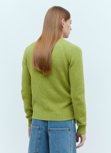 Logo Embroidery Wool Sweater Gucci Logo Embroidery Wool Sweater Green guc0155064