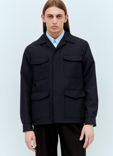 Wool-Blend Twill Jacket Gucci Wool-Blend Twill Jacket Navy guc0155066