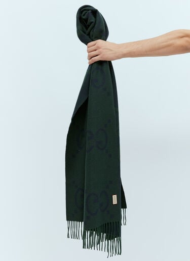 GG Cashmere Jacquard Scarf Gucci GG Cashmere Jacquard Scarf Green guc0155104