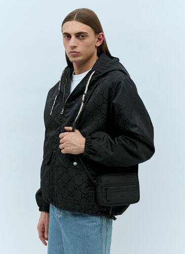 GG ラバーエフェクト ミニクロスボディバッグ Gucci GG ラバーエフェクト ミニクロスボディバッグ ブラック guc0155149