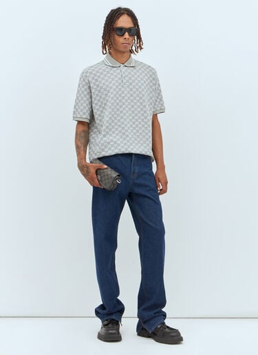 GG Jacquard Polo Shirt Gucci GG Jacquard Polo Shirt Grey guc0157020