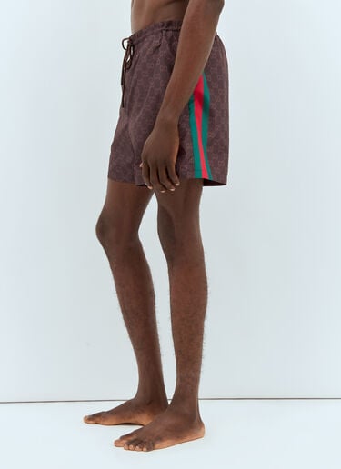 Gucci Web Swim Shorts Brown guc0157035