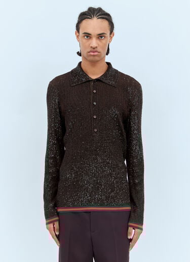 亮片 polo 上衣 Gucci 亮片 polo 上衣 棕色 guc0158005
