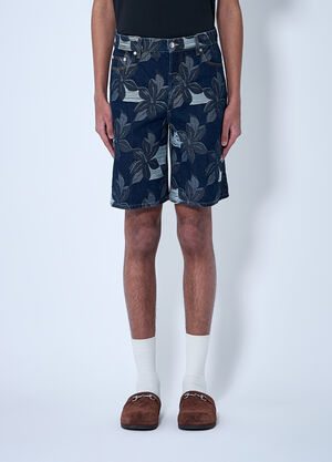 Gucci Denim Jacquard Shorts Blue guc0160002