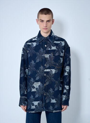 Floral Jacquared Denim Shirt Gucci Floral Jacquared Denim Shirt Blue guc0160003