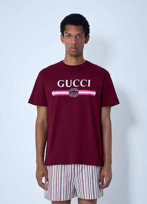 Gucci Logo Motif T-Shirt Red guc0161019