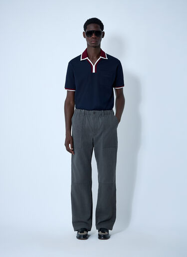 Gucci Logo Motif Polo Shirt Navy guc0161025
