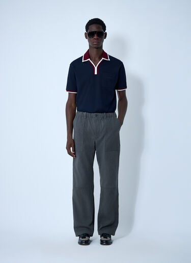 Logo Motif Polo Shirt Gucci Logo Motif Polo Shirt Navy guc0161025