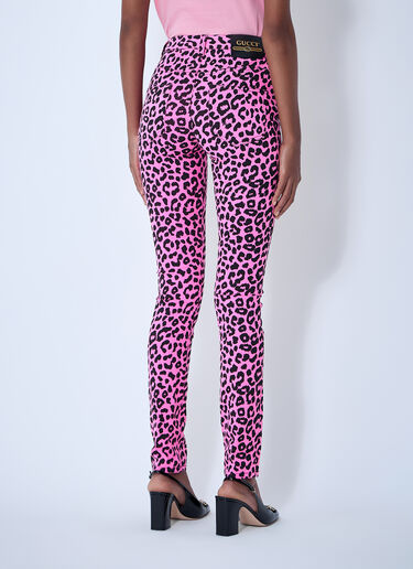 Gucci Leopard Print Jeans Pink guc0235073