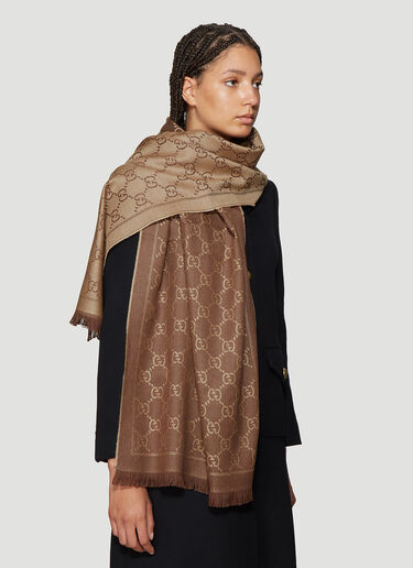 GG Print Scarf Gucci GG Print Scarf Brown guc0237071