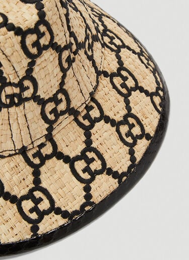 Gucci Woven-Straw Bucket Hat Beige guc0239044