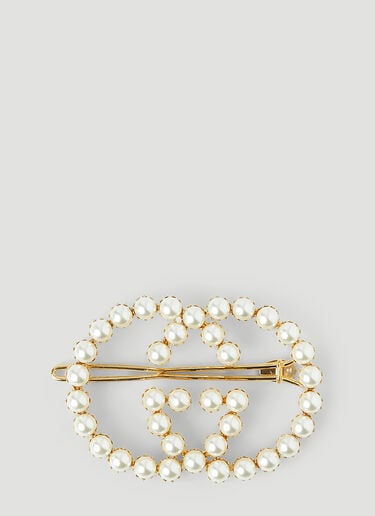 Gucci G锁扣珍珠发夹 白 guc0245204