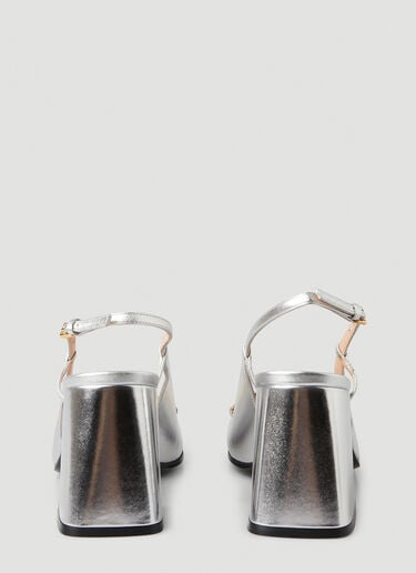 Gucci Baby 75 Slingback Heels Silver guc0247128
