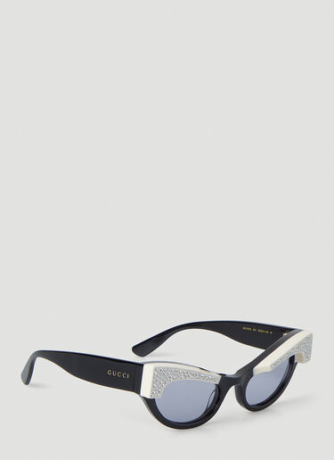 Gucci 엠벨리시드 캣 아이 선글라스 블랙 guc0247367