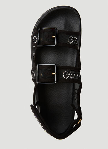 Gucci Crystal Jacquard Platform Sandals Black guc0250110