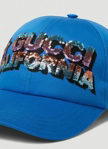 Logo Embellished Baseball Cap Gucci Logo Embellished Baseball Cap Blue guc0250216