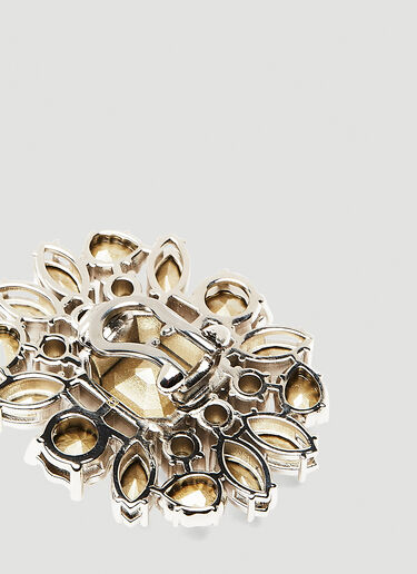 Gucci Embellished Interlocking GG Clip-On Earrings Silver guc0250239