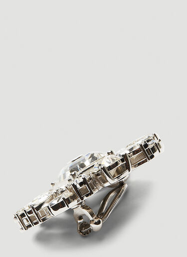 Gucci Embellished Interlocking GG Clip-On Earrings Silver guc0250239