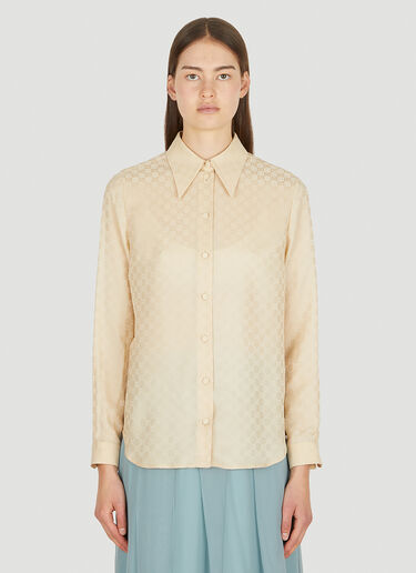 Logo Jacquard Shirt Gucci Logo Jacquard Shirt Beige guc0251067