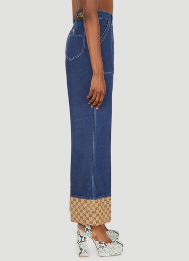 Monogram Cuff Jeans Gucci Monogram Cuff Jeans Blue guc0251072