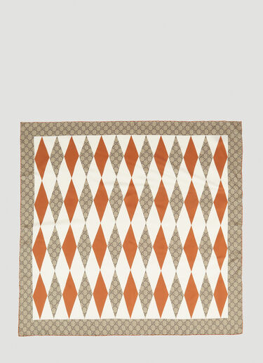 GG Rhombus Monogram Silk Scarf Gucci GG Rhombus Monogram Silk Scarf Beige guc0251091