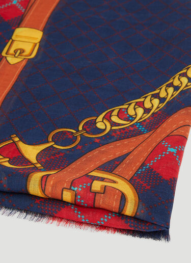 Harness Print Wool Scarf Gucci Harness Print Wool Scarf Red guc0251092