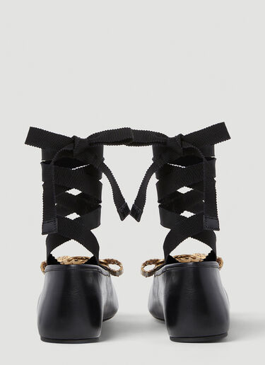 Gucci 徽标铭牌芭蕾平底鞋 黑色 guc0251155