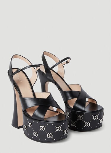 Interlocking G Stud Platform Sandals Gucci Interlocking G Stud Platform Sandals Black guc0251160
