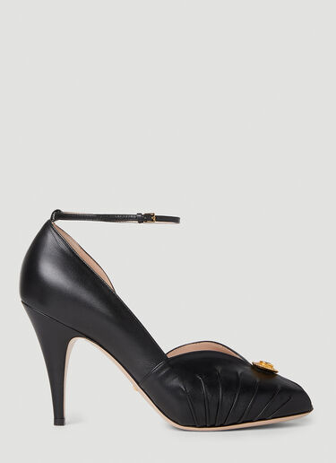 Gucci 로고 플라크 하이힐 샌들 블랙 guc0251167