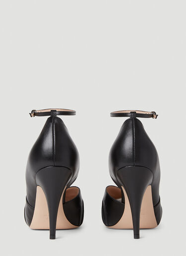 Gucci 로고 플라크 하이힐 샌들 블랙 guc0251167