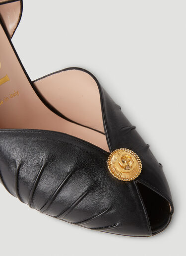 Gucci 로고 플라크 하이힐 샌들 블랙 guc0251167