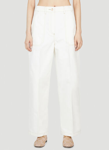 Contrast Topstitching Workwear Jeans Gucci Contrast Topstitching Workwear Jeans White guc0251200