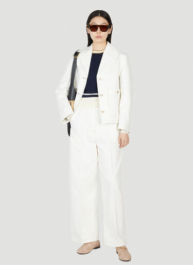 Gucci 대조적인 탑스티칭 워크웨어 화이트 guc0251200