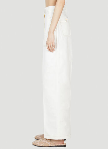 Contrast Topstitching Workwear Jeans Gucci Contrast Topstitching Workwear Jeans White guc0251200