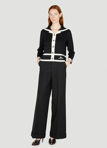 Contrast Trim Cardigan Gucci Contrast Trim Cardigan Black guc0251211