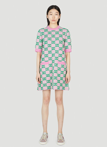 GG Jacquard Short Sleeve Dress Gucci GG Jacquard Short Sleeve Dress Pink guc0251220