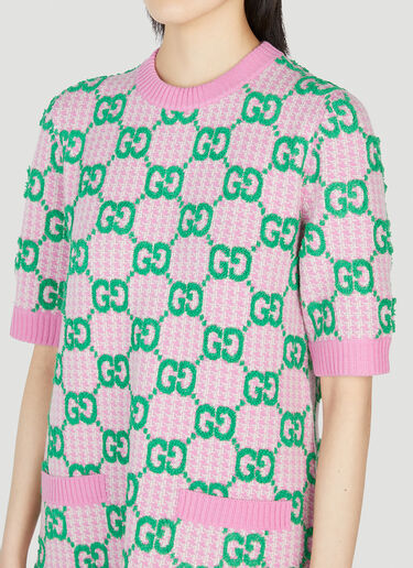 GG Jacquard Short Sleeve Dress Gucci GG Jacquard Short Sleeve Dress Pink guc0251220
