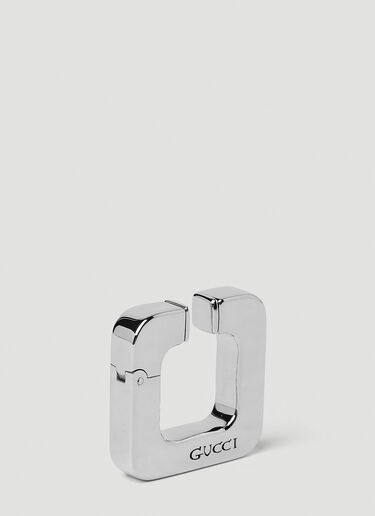 Gucci 徽标刻花耳夹 银色 guc0251230