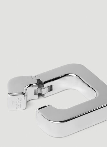 Gucci 徽标刻花耳夹 银色 guc0251230