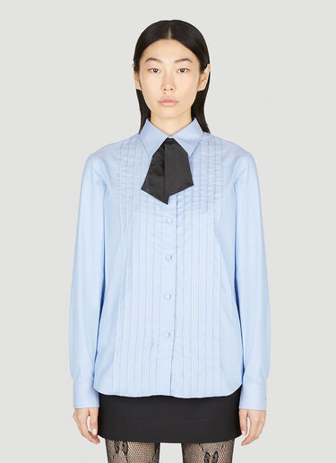 Gucci 系带领衬衫 蓝色 guc0252079