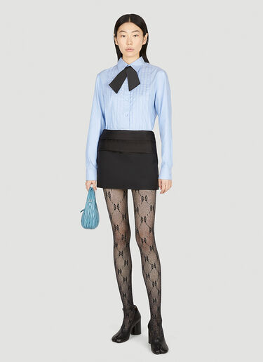 Gucci 系带领衬衫 蓝色 guc0252079