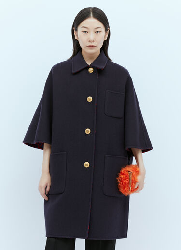 Gucci 双面马衔扣链条大衣 蓝色 guc0253027