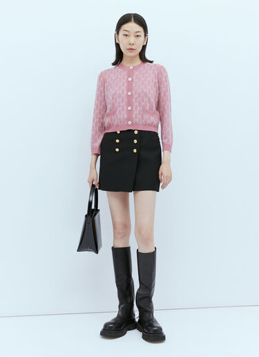 Gucci 인터로킹 GG 크리스털 니트 카디건 핑크 guc0253047