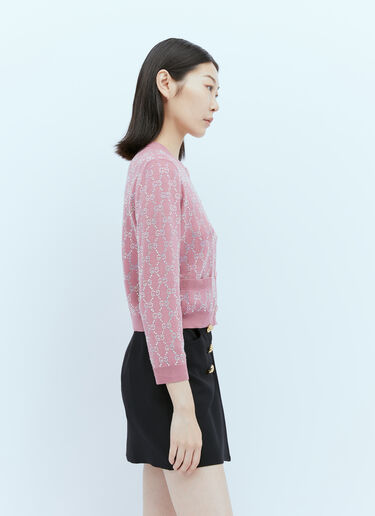 Interlocking GG Crystal Knit Cardigan Gucci Interlocking GG Crystal Knit Cardigan Pink guc0253047