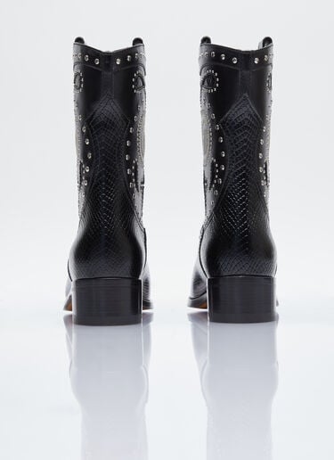 Double G Studded Leather Boots Gucci Double G Studded Leather Boots Black guc0253092