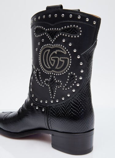 Double G Studded Leather Boots Gucci Double G Studded Leather Boots Black guc0253092